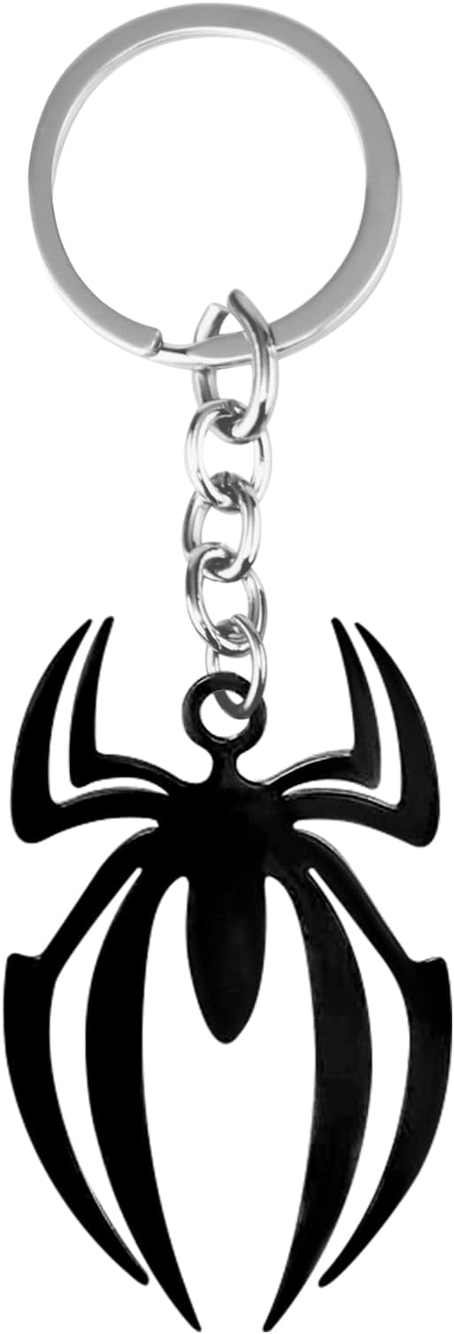 3D Black Spider Keychain Car Metal Key Ring Fob Ring Gifts