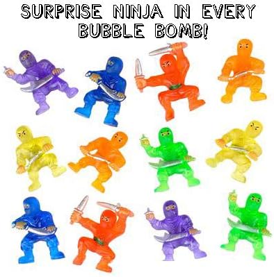 Miniatura 2 de Bombas de baño Ninja para niños con juguete sorpresa en el interior, 6 bombas de baño de burbujas con juguetes de baño, suaves y seguras para niños,