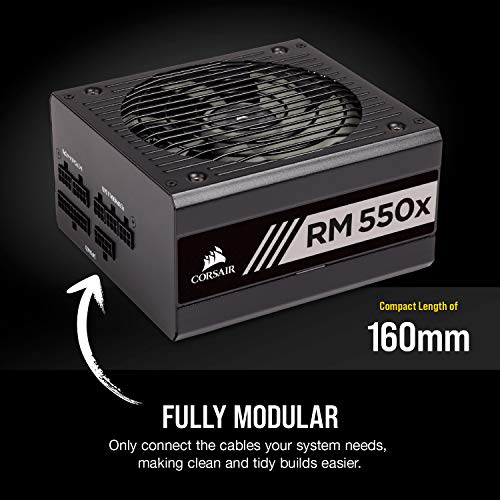 Corsair Rmx Series (2018), Rm550X, 550 Watt, 80+ Gold Certified, Fully Modular Power Supply #TOP4