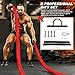 Battle Ropes for Home Gym Exercise - 1.5 Inch Diameter 30FT Red Battle Rope Workout Exercise Training Ropes with Protective Sleeve for Kids Men Women Exercise Fitness & Strength Training