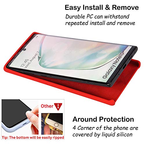 Image of LIRAMARK Liquid Silicone Soft Back Cover Case for Samsung Galaxy Note 10 Plus /Note 10+ (Red)