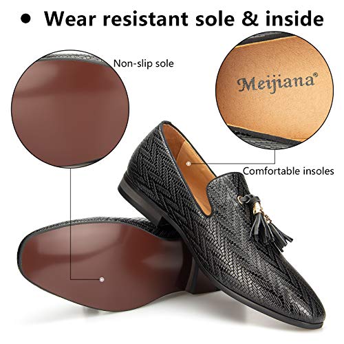 Image of Meijiana Men's Velvet Loafers - Fashion Casual Low-Heel Dress Shoes for Men with Rubber Sole & Metal Buckle - Perfect Business & Formal Attire, Stylish Mens Shoes