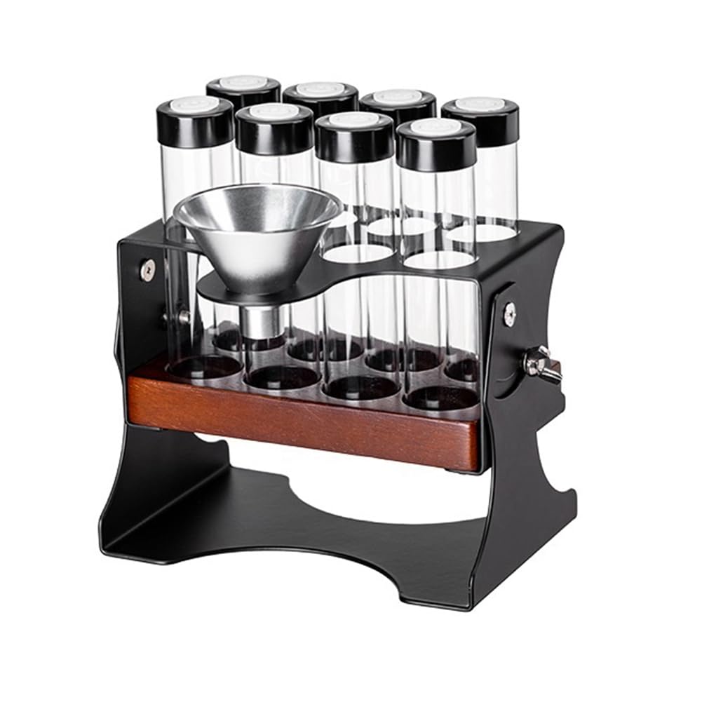 UDSKNV[KSL Tea Tube Bottle Glass Espresso Coffee Accessories Coffee Beans Storage Container Display Rack Tool