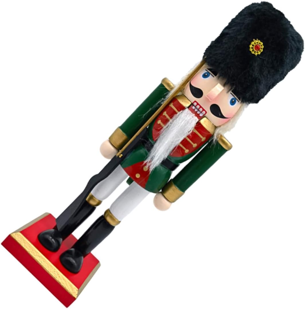 HANABASS Christmas Wooden Nutcracker Figurine Soldier Tabletop Ornament Traditional Xmas Nutcracker Decoration for Holiday Home Kitchen