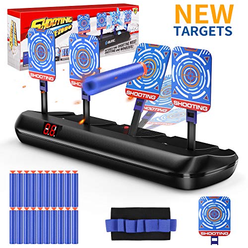 DG-Direct Upgraded Electric Scoring Auto Reset Shooting Digital Target for Nerf Guns Blaster Elite/Mega/Rival Series with 20 Pcs Refill Darts and 1 Hand Wrist Band and 1 Alternate Scoring Target.
