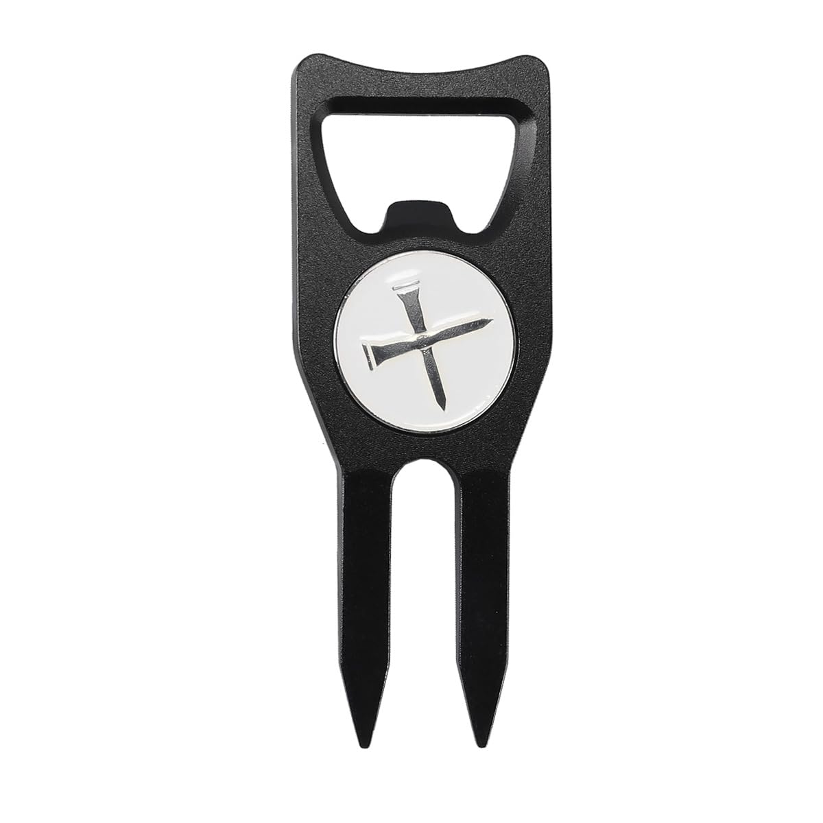 Alnicov 6-in-1 Golf Divot Repair Tool with Magnetic Ball Marker Groove Cleaner Bottle Opener Putter Alignment Aid