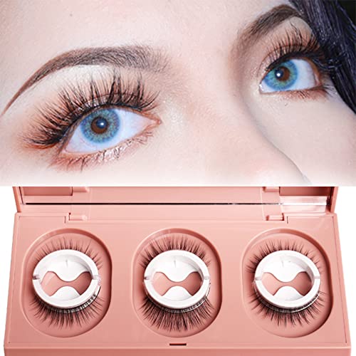 Pestañas postizas autoadhesivas reutilizables sin pegamento ni delineador de ojos pestañas fáciles de poner antideslizantes impermeables para mujeres 3 pares (FH-3) Cover