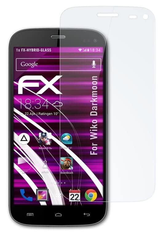 atFoliX Protection Écran Film de Verre en Plastique Compatible avec Wiko Darkmoon Verre Film Protecteur, 9H Hybrid-Glass FX Protection Écran en Verre trempé de Plastique
