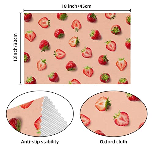 Sets de table fraises 30x45cm résistants chaleur et lavables - 5