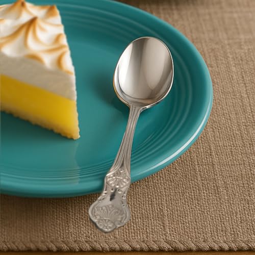 Image of Culinex Premium 18 /8 Stainless Steel 6 inch Dessert Spoon Set of 6 for Dining Table, Kitchen | Silver Rustproof Flatware, Tableware Cutlery By thinKitchen (Fest)