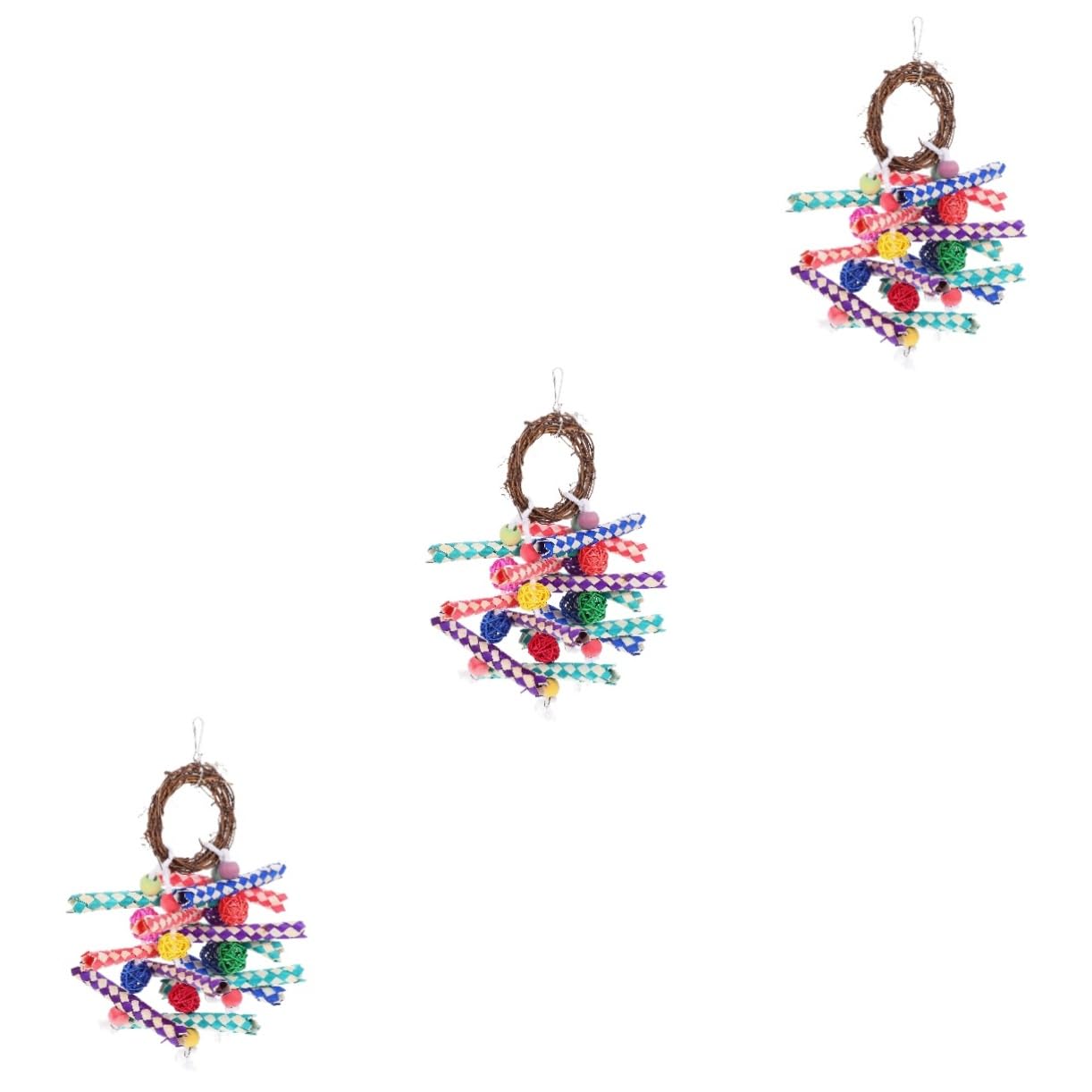 YARNOW 3piezas Juguete para Pájaros De Madera De Juguete De Masticar para Periquitos y para La Actividad Física Diversión