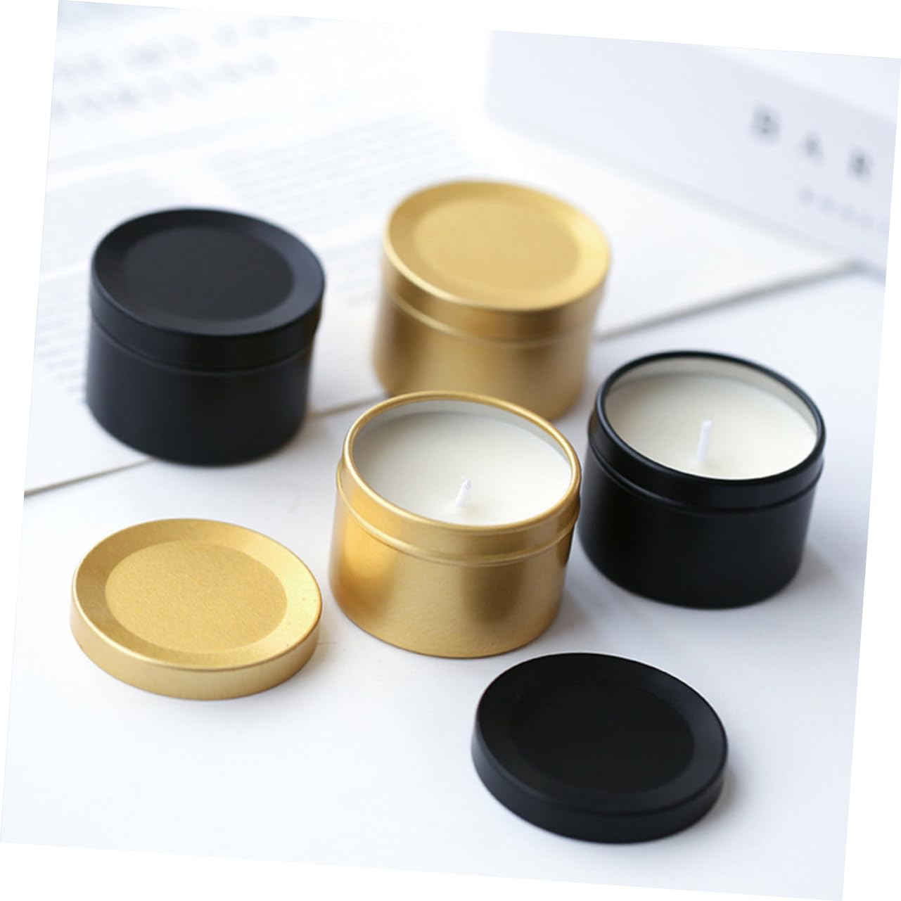 PLAFOPE 4Pcs Aluminum Alloy Candle Jars Empty Candle Holders for Wax Making Travel Storage Containers for Scented Candles and Crafts