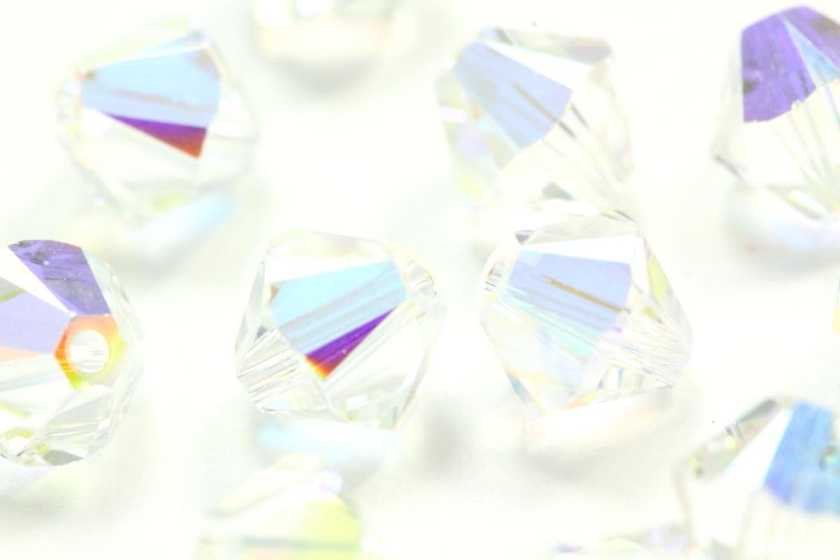 100 cuentas de cristal biicono facetado de 5 mm Adabele austriaco transparente compatible con cristales de Swarovski, 5301/5328