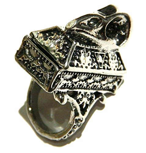 Bird Skull & Casket Poison Ring Gothic Box Locket Chunky Gothic Ring Size
