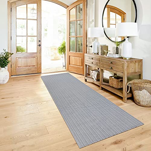 Kozyfly Boho Runner Rugs 2' X 8' Non Slip Rubberback Hallway Rug Cotton Washable Woven Rug Grey Tribal Throw Rugs Indoor Outdoor Farmhouse Area Carpet For Laundry Porch Bedroom Kitchen Living Room #TOP1