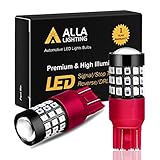 Alla Lighting Super Bright T20 7440 7443 LED Turn Signal Light Bulbs WY21W 7444 7440 7443 LED Bulbs High Power 2835-SMD 7440 7443 Red LED Bulbs for Cars Trucks Brake Stop Lights Replacement