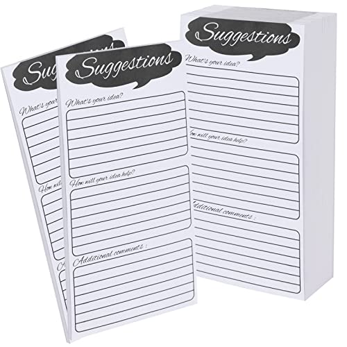 Ysglory 400 Sheets Suggestion Cards For Suggestion Box Refill Suggestion Forms Comment Box Complaint Cards Feedback Paper For Customer Complaints Business Employees #TOP18