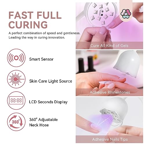 Image of SAVILAND Intellisense Nail Lamp-30W Gel X Lamp Mini Cordless Nail Lamp for Gel Nail Polish, Rechargeable LED Flash Cure Lamp Gel Nails Quick Drying Goosenecks U V Lamp for Nail Salon Home DIY Manicure
