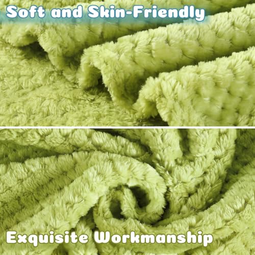 Image of Reginary 4Pcs 30x40 Baby Blanket Fuzzy,Light Blue, Green, Beige, Dark Gray | Waffle Flannel Baby Throw Blankets, Warm Nursery & Crib Blankets, Girl & Boy Newborn Infant