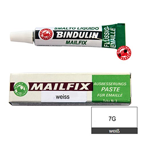 Mailfix von Bindulin 6,5 g - Reparatiepasta van vloeibare kunststof voor het repareren van email en porselein elimineert beschadigingen op geëmailleerde oppervlakken, bijv. wasmachine, badkuip, - Afbeelding 5