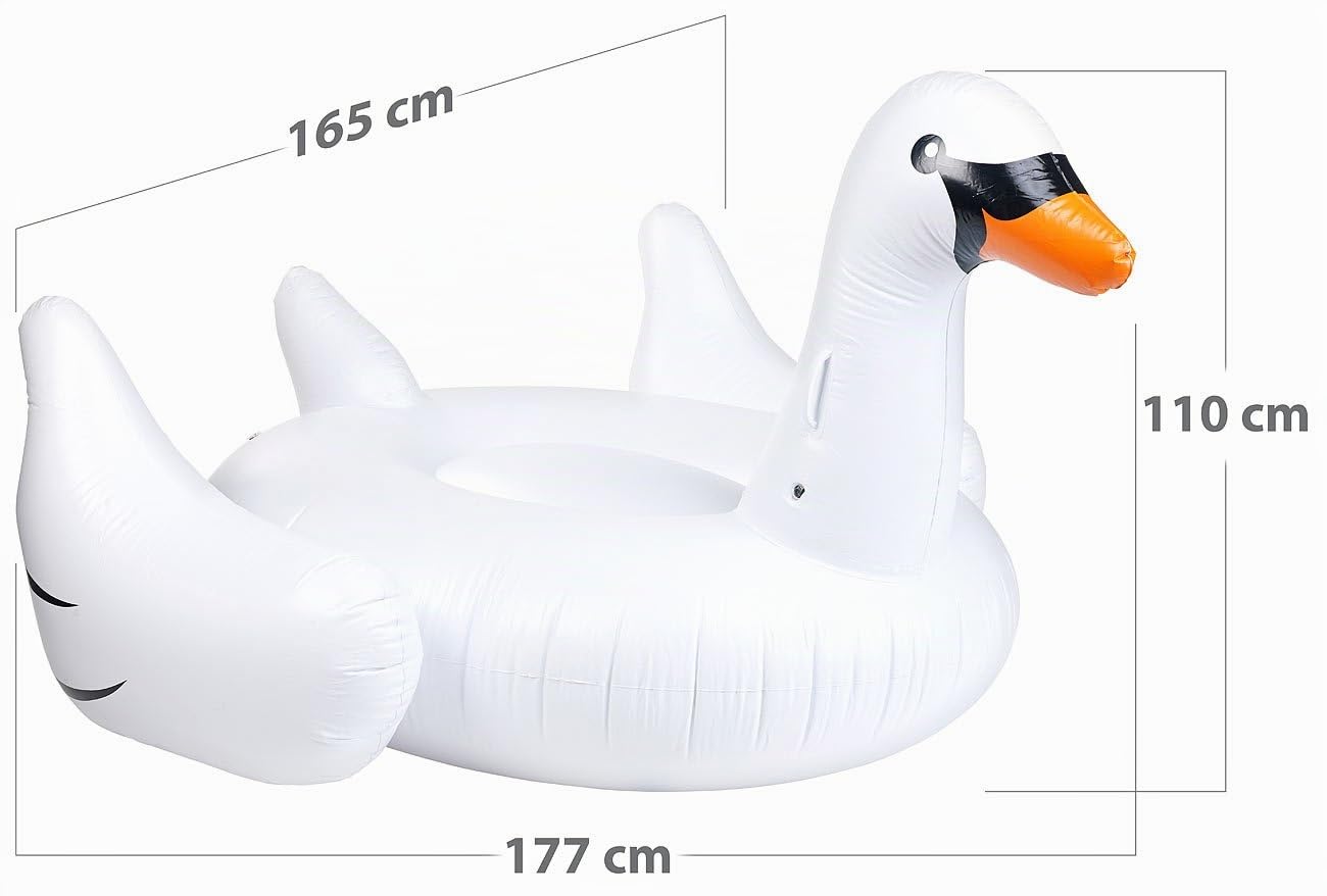 infactory Aufblasbares Tier Pool: 2er Pack Aufblasbarer XXL-Schwan, Badeinsel, 177 x 165 x 110 cm, (Schwimm-Schwan, Schwan-Luftmatratze, Aufblasbare Schwimmtiere)