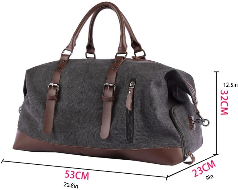 Bolsas de Lona de Viaje Equipaje Grande Hecho a Mano Bolsa de Lona Carryall Weekender Travel Overnight Gym Sports Carry On Duffel Bag para Hombres y Mujeres para Viajes Deportes Gimnasio