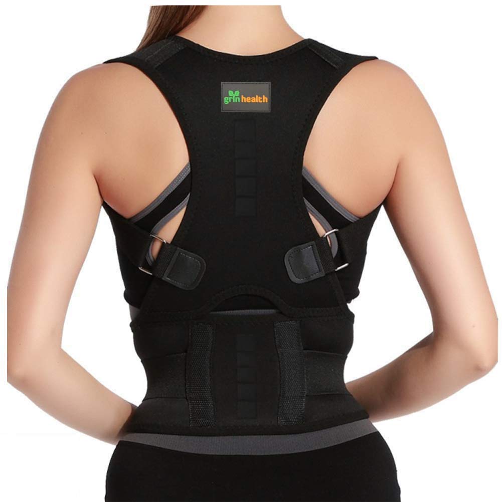 Grin Health Posture Corrector For Men Back Support Belt For Back Pain Spine Posture Corrector For Women Back Straight Belt Back Posture Belt Shoulder Support Belt, Posture Corrector Belt