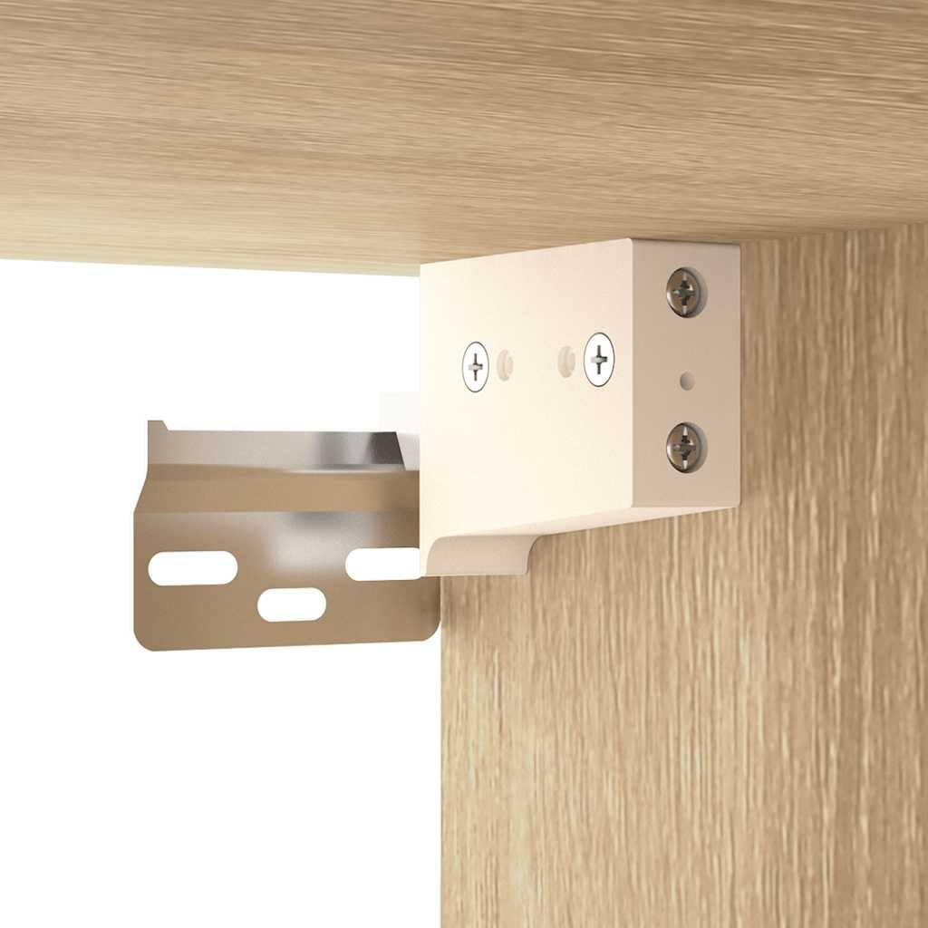 Set 2 Mobili TV Sospesi Rovere Sonoma 80x30x30 cm | Mensole sospese per soggiorno e camera da letto, dotate di ante a ribalta per organizzare decoder e accessori.