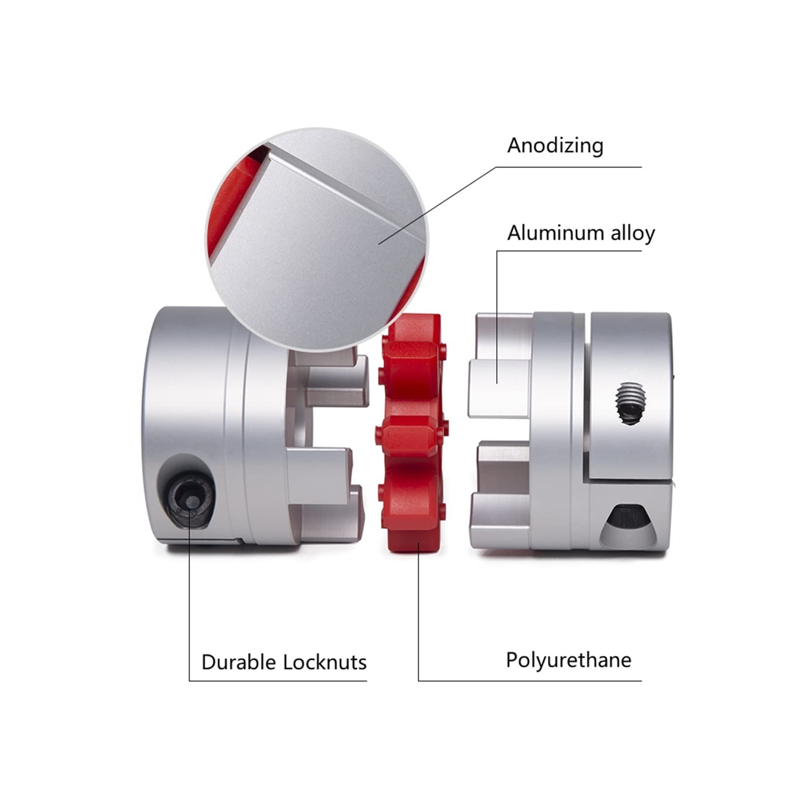 Youngran Aluminiumwellenkupplung, Flexible Spinnenkupplung D45 L66, Wellenkupplungsanschluss for Stepper Motor Servo Motor 3D-Drucker Leisurely (Inner Diameter : 16mm to 18mm)