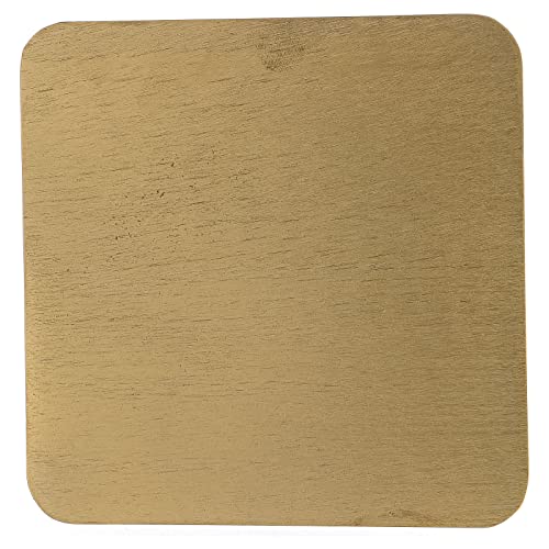 Square Candle Holder Plate in Gold-Plated Aluminium