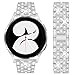 DEALELE Bands Compatible with Samsung Galaxy Watch 5/5 Pro/Galaxy 4/4 Classic/Galaxy 3 41mm / Galaxy Watch 42mm / Active 2, 20mm Shiny Diamond Metal Strap Replacement for Women Men (Silver.)