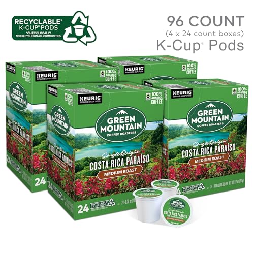 Image of Green Mountain Coffee Roasters Costa Rica Paraiso, Single-Serve Keurig K-Cup Pods, Medium Roast Coffee Pods, 96 Count