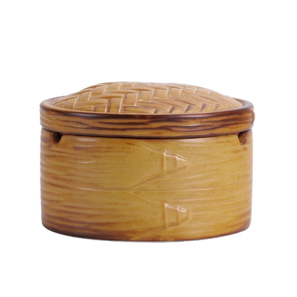 Gthtuhfd Ash Tray Chinese Style Retro Design Creative Ashtray Ceramic With Lid Home Living Room Homestay Tabletop Decoration Ashtray For Outside Patio