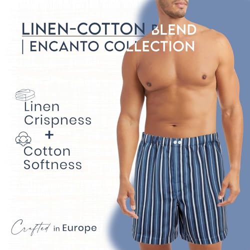Encanto Classic Fit Linen-Cotton Blend Woven Boxers Shorts Set of 2 - European Craftsmanship4