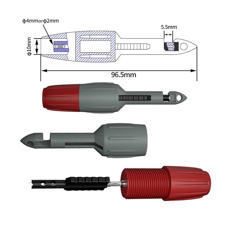 Image of 2pcs Wire Piercing Probe Kit, Insulation Puncture Wire Probe Piercing Clip Test Probe Tool for Multimeter Equipment Home Appliance Repair Electricity Meter Testing (Gray, 2mm)