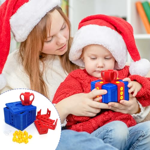 Nervige Geschenkbox, 8CM 3D-Druck Geschenkbox mit Twist Speicher Streichbox, Rätsel Für Kreative Geschenke, Speicher Streichbox für Valentinstag, Kleiner Schmuck (Blau)