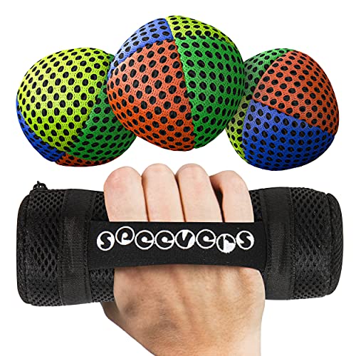 speevers Weighted Juggling Balls for Fitness 650g, Set of 3 Power XBalls with Carry Pouch, Fun Indoor Home Workout Aids for Weight Loss and Training, Best Exercise Gifts for Men and Women