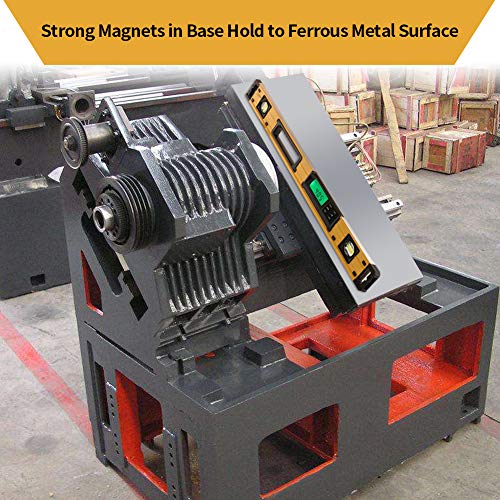 24-Inch Digital Torpedo Level and Protractor | Neodymium Magnets | Bright LCD Display | IP54 Dust/Water Resistant smart level with Carrying Bag