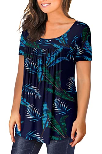 1X Womens Tops T-Shirts Plus Size Summer Tunic Holiday Flowy Blouse Blue Shirt #TOP1
