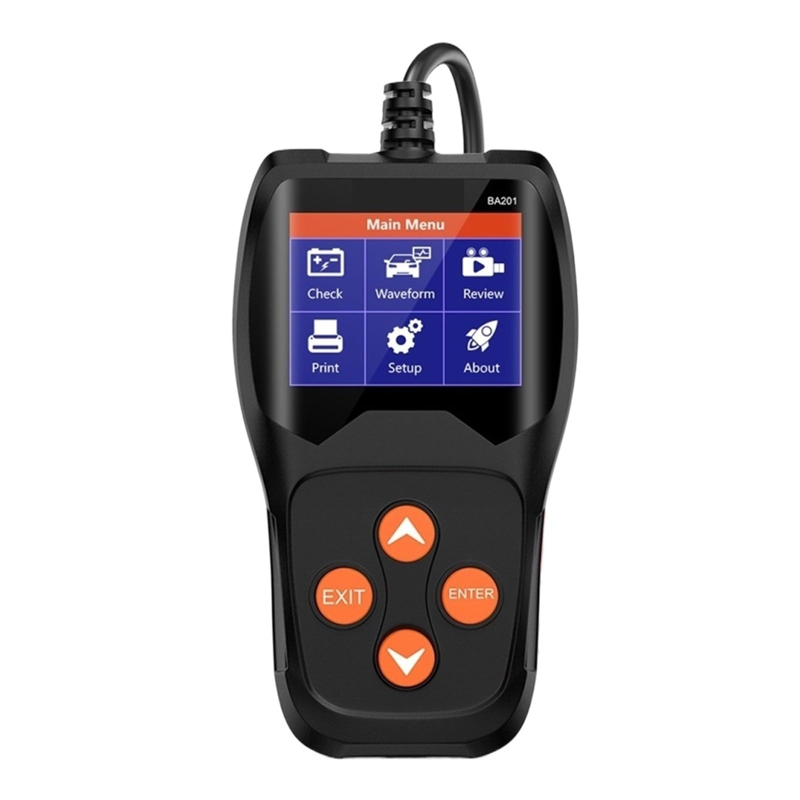 Détecteur De Testeur De Batterie De Voiture Voiture Moto 12V 100-2000CCA Testeur De Charge De Démarrage Analyseur Outils Chiffres (Color : Ancel BA201 Black)