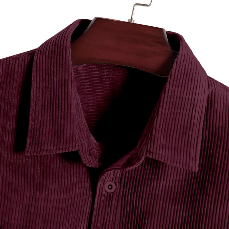 Image of MiraMichi Men's Full Sleeve Corduroy Striped Casual Jacket, Ideal for Stylish Everyday Outfits