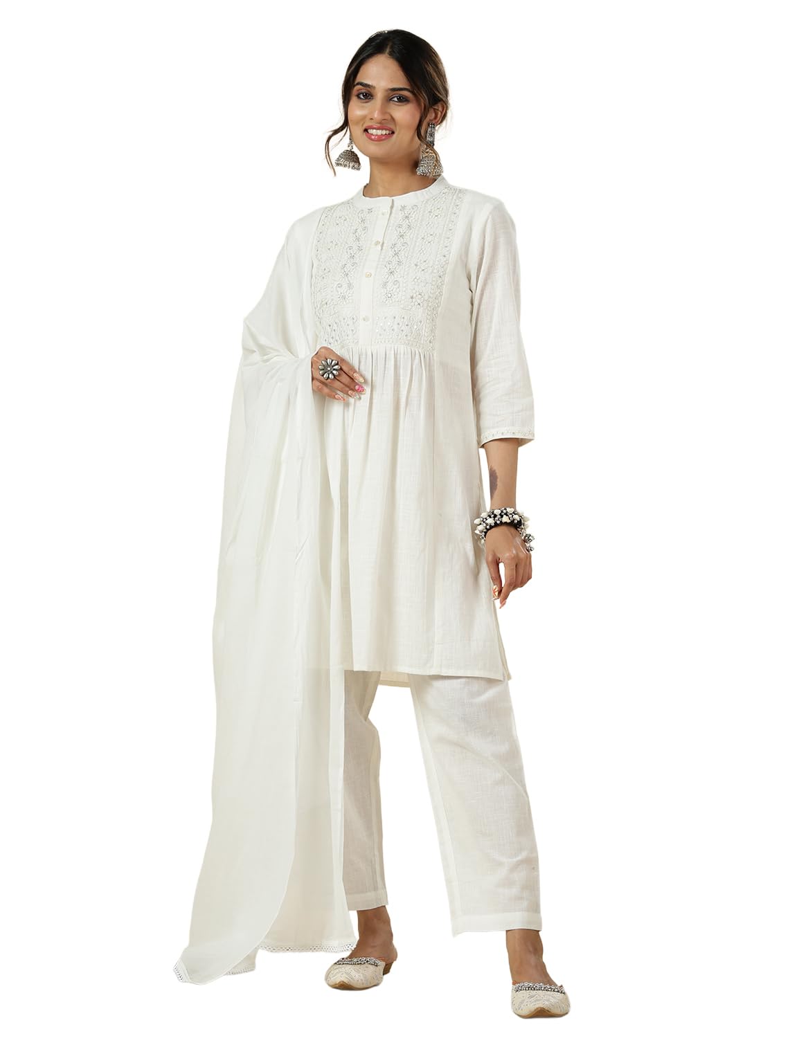 Women's Cotton Kurta Set for Women - 100% Cotton | 3/4th Sleeve | Kurta Sets for Women | Flare Fit-image-43