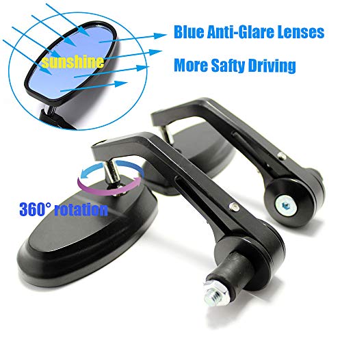 Universal Black Motorcycle 7 8 Handle Bar End Side Mirrors For Cruiser Sport Bikes Cate Racer Street Bike #TOP4