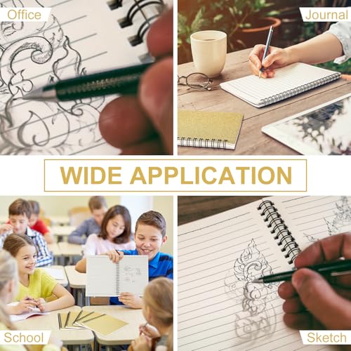Image of Yahenda 6 Pcs Spiral Notebooks,1 Subject,Wide Ruled, Glitter Gold