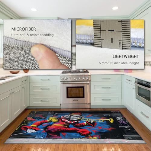 Tapis singe graffiti 120x150cm antidérapant pour salon et salle de jeux - 5