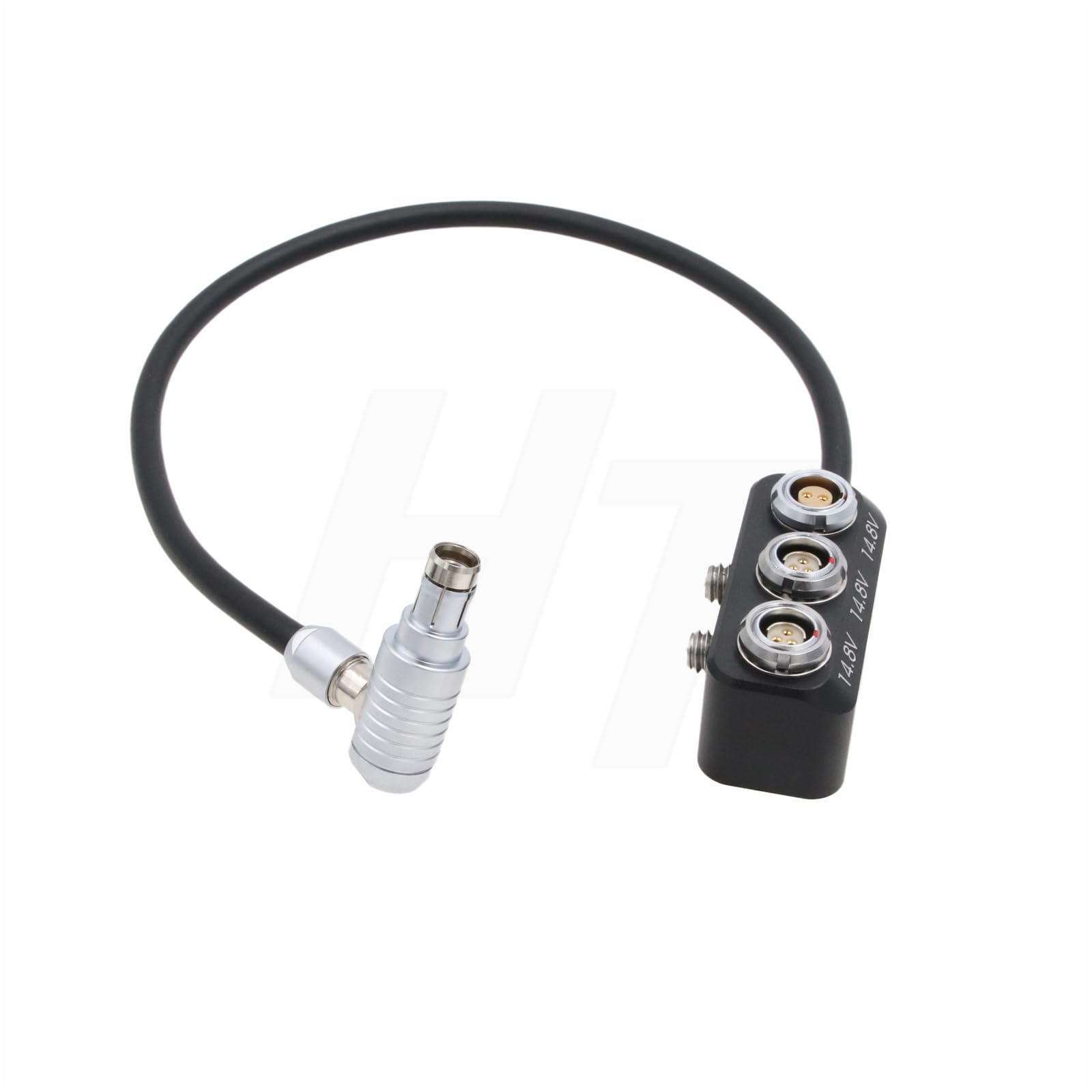 HangTon Run Stop Power Splitter 24V for Sony Venice 2 ARRI Alexa RED Camera Right Angle RS 3 Pin Male to 1 x 0B 2-pin 2 x Fischer RS 3 Pin Female 30cm