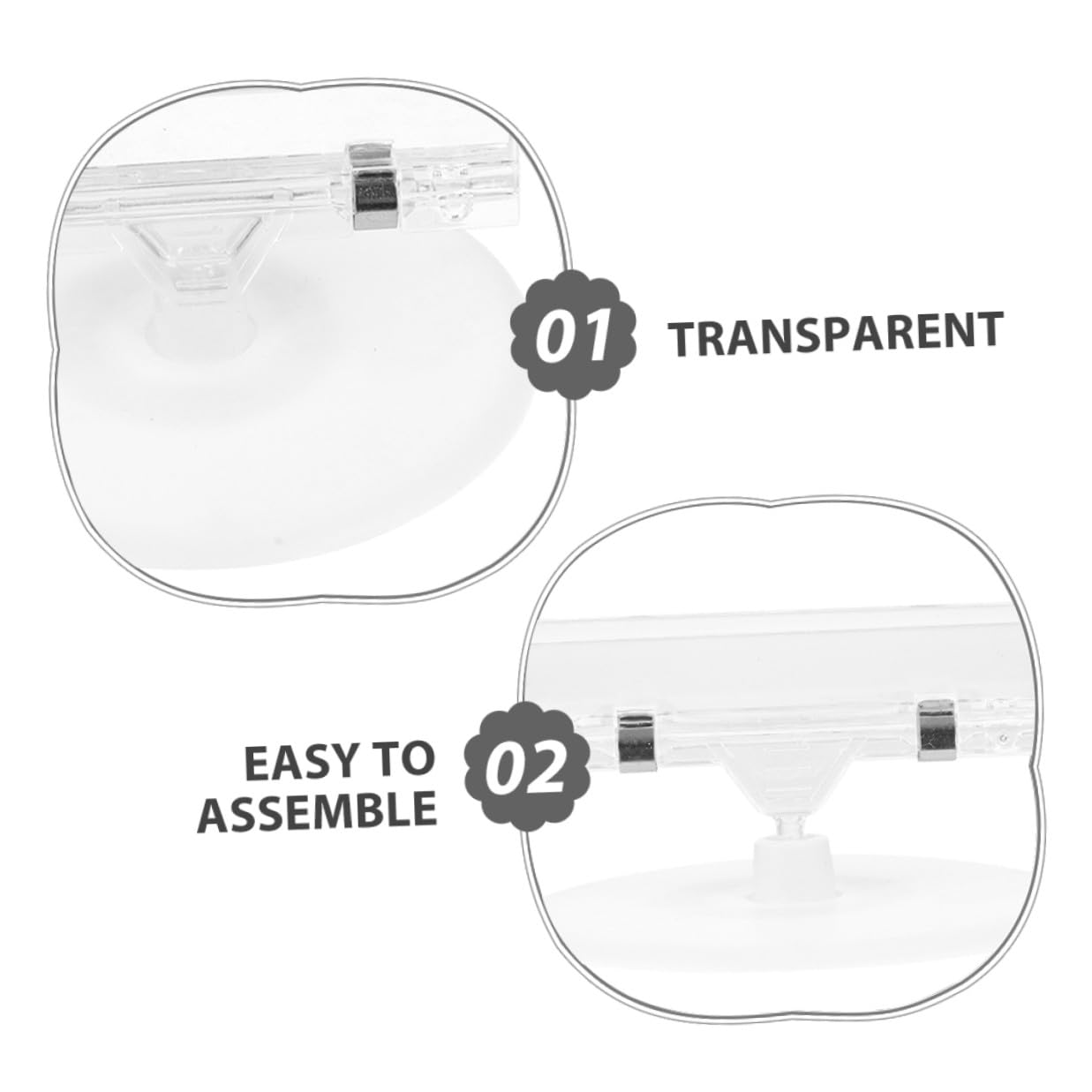 HOMSFOU 20pezzi Porta Etichette in Plastica Espositore per Cartellini dei Prezzi Clip per Scaffali Tavoli e Superfici Versatile per Supermercati Retail e Eventi