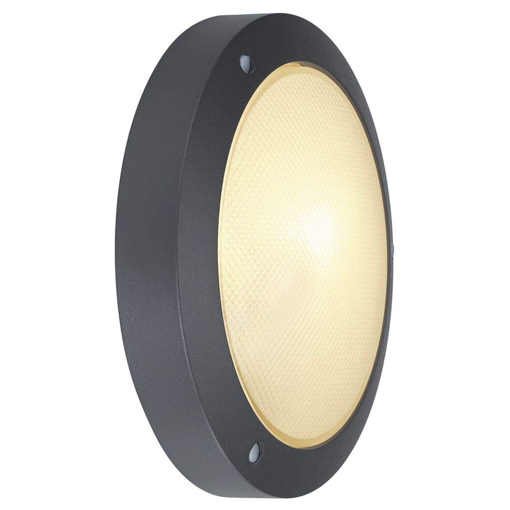 SLV LED Außenwandleuchte BULAN/für die Außenbeleuchtung von Wänden, Wegen, Eingängen/LED Deckenleuchte, Wegeleuchte, Wand- und Deckenlampe, Wand-Leuchte/E14, max. 60W, IP44