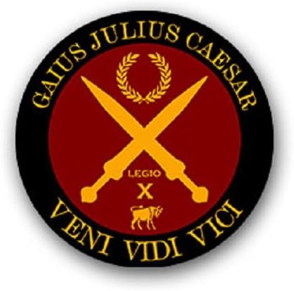 ALFASHIRTGaius Julius Caesar Veni VIDI VICI Came Saw Succeeded Roman Statesman Commander Roman Empire Latin Quote Badge Emblem for Audi A3 BMW VW Golf GTI Mercedes (7x7cm) - Sticker Wall Decoration