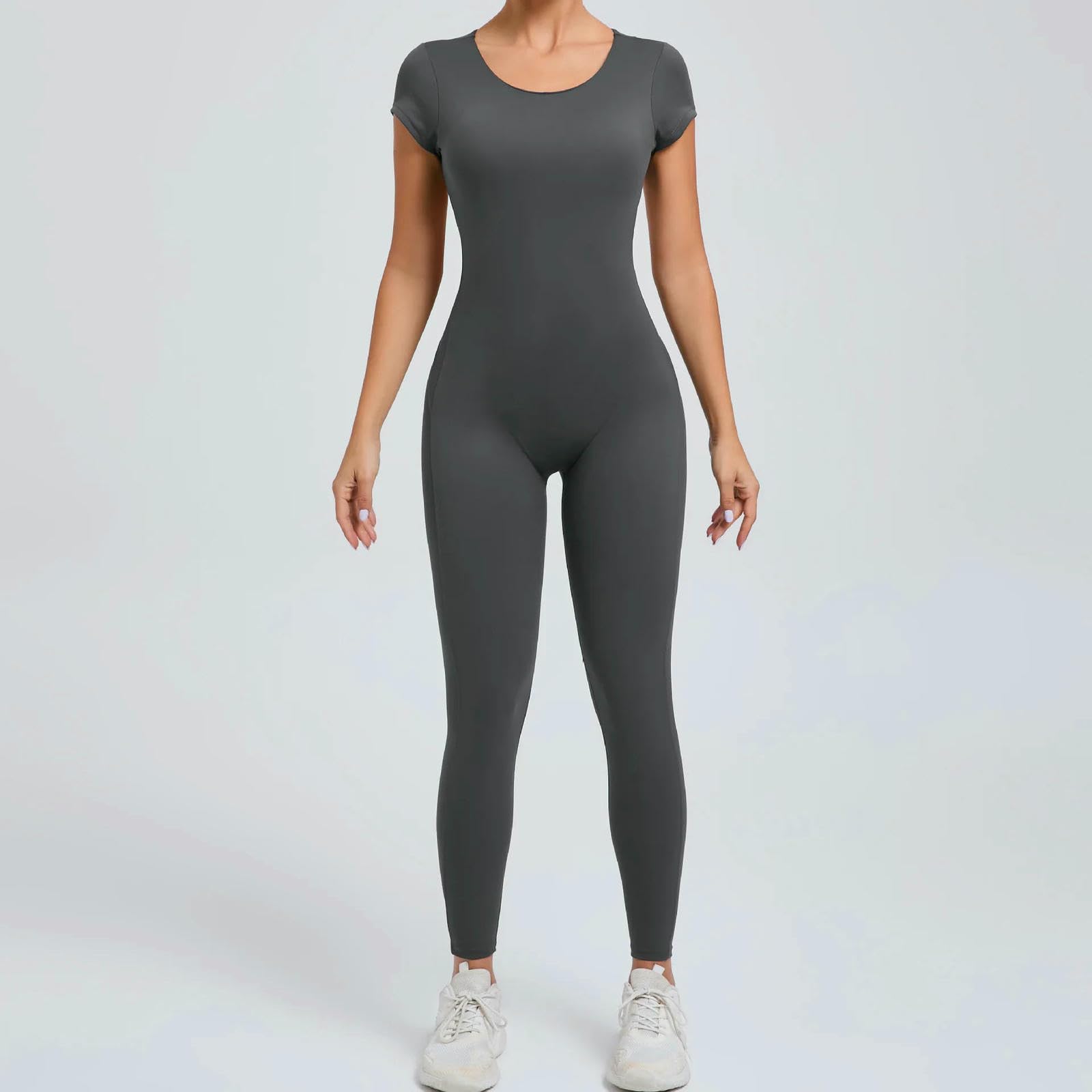 WANGSHUO Damskie legginsy sportowe bez oparcia Monster Joga Garnitur dla kobiet Odzież Fitness Pończochy w kształcie dzwonka damskie-szaro-l